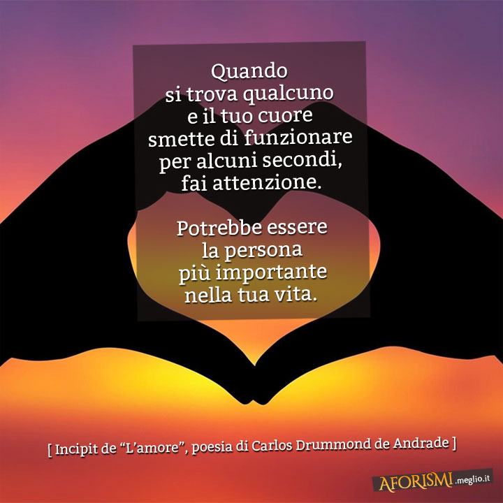 L'amore, poesia di Carlos Drummond de Andrade