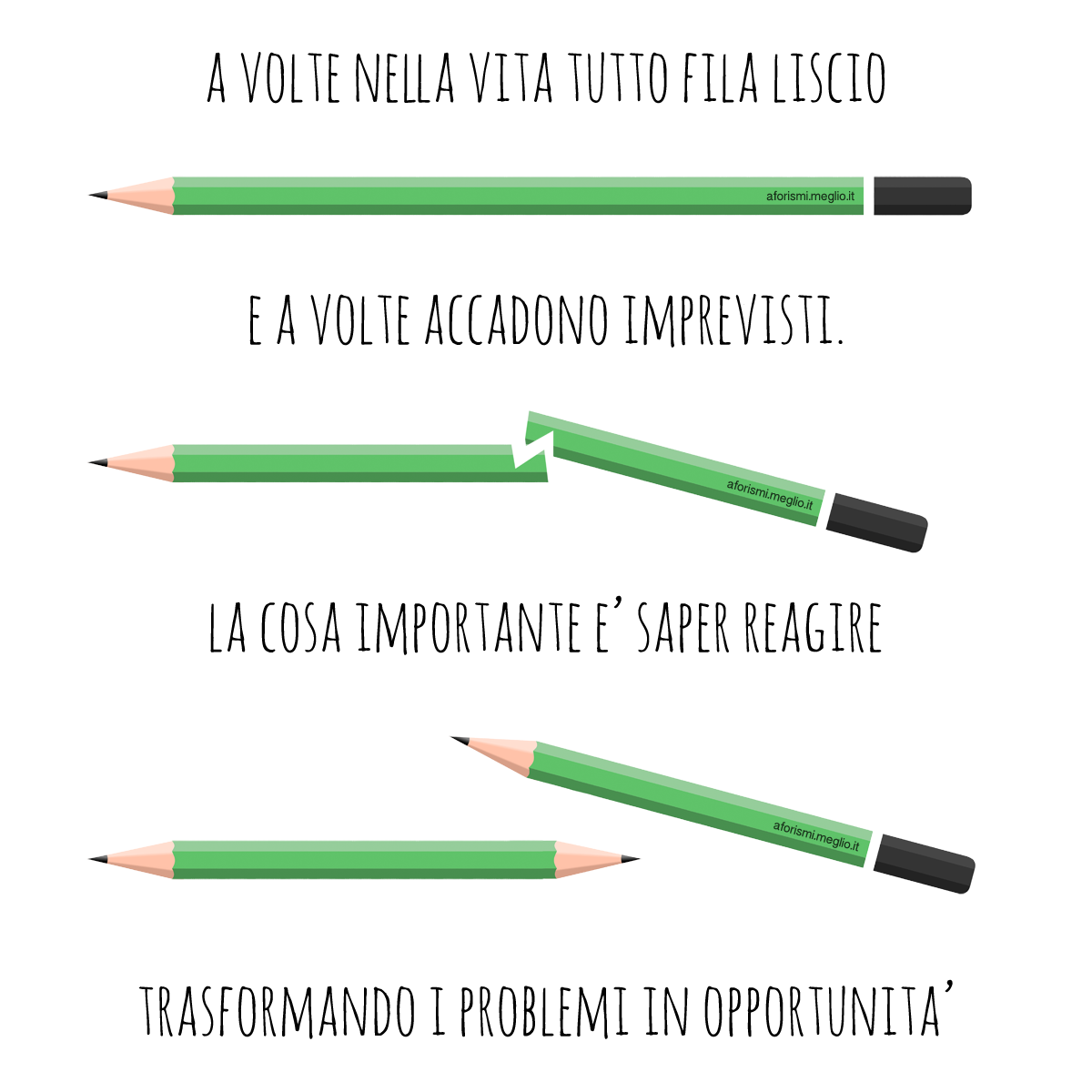 vita problemi opportunità e soluzioni - da una matita a due matite